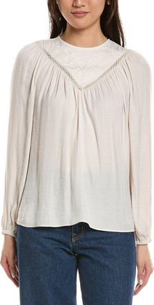 Alberta Ferretti Philosophy Embroidered Crochet-Trim Blouse