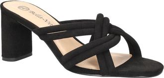 Bella Vita Mens Bella Vita Car Sandals Black Slip On Open Toe Block Heel HAWK3147