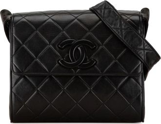 Chanel Pre-owned Quilted Leather Shoulder Bag with Adjustable Strap - Dames - Vintage Schoudertas - Zwart - ONE Size - Leer - Vintage