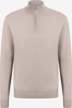 Aur&eacute;lien Pullover aus extrafeiner Merinowolle mit Stehkragen und Zip Cashwool