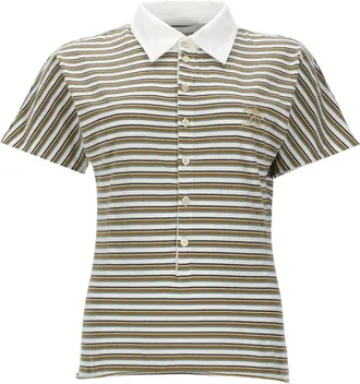 Golden Goose Horizontal Stripes Alternating Shades Polo Shirt