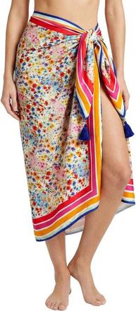 Change of Scenery Melanie Border Print Pareo Cover-Up in Wildflower Patch at Nordstrom