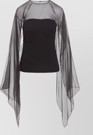 Alberta Ferretti sheer top long flowing sleeves design