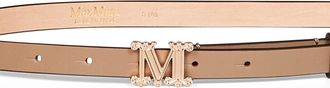 Max Mara Womens Belt Mgraziata Clay Leather Grey Polyamide