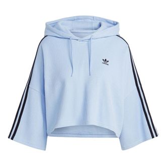 adidas (WMNS) adidas Cropped Hoodies Blue IC5460