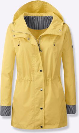 Casual Looks Langjacke CASUAL LOOKS, Damen, Gr. 18, zitrone, 100% Polyester, Besatz:100% Polyester, gemustert, unifarben, Jacken Langjacke