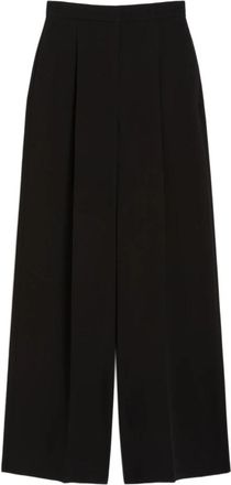 Max Mara Zwarte Wijde Pijp Broek - Dames - Wijde Broeken - Zwart - M - Polyester - Broeken