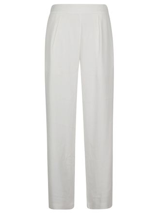 Anemos White Wide Leg Pleated Trousers