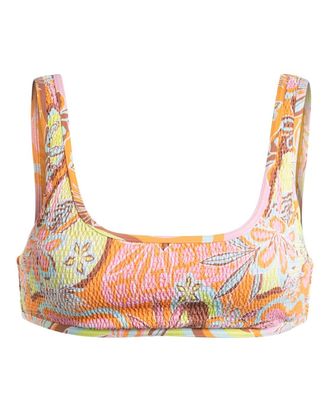 Roxy Bandeau-Bikini-Top ROXY Floraldelic, Damen, Gr. L, Cup B, orange (mock orange roxy delic), Obermaterial: 87% Nylon, 13% Elasthan;, Bikini-Oberteile Ba