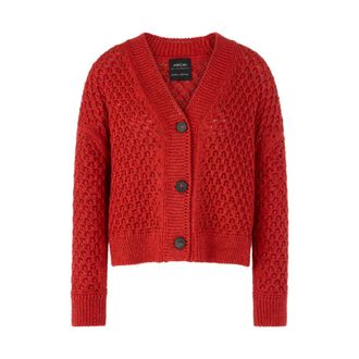 Marc Cain Losse Cardigan - Dames - Truien - Rood - Maat: 2XL Katoen