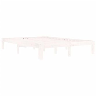 Berkfield Home Beautiful Bed Frame White Solid Wood Pine 140x200 cm