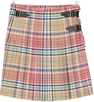 Vivienne Westwood Multicolor Plaid Pleated Skirt With Adjustable Buckle Straps