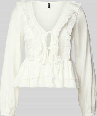 Vero Moda Regular Fit Langarmbluse aus Viskose-Mix Modell ZOEY in Offwhite, Gr&ouml;&szlig;e XL