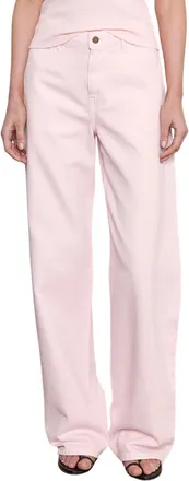 Enza Costa Drift Italian Denim Jean In Pale Pink