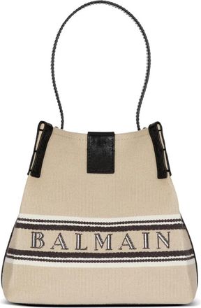 Balmain Release Bucket Bag - Dames - Schoudertassen - Beige - ONE Size - Katoen - Tassen