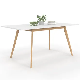 IDMarket Tavolo Scandinavo Allungabile Inga 120-160 Cm Bianco