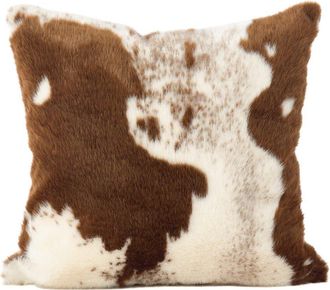 Saro Lifestyle Fluffy Cow Print Pillow