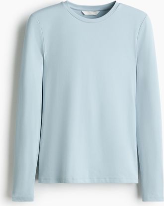 H&M Langarmshirt aus Mikrofaser - Turquoise