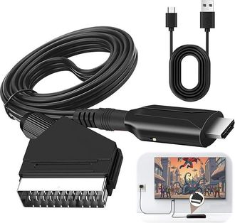 OEM Convertitore Da Scart A Hdmi, Adattatore Da Scart A Hdmi, Convertitore Audio/video Hd 720p/1080p, Adattatore Scart A Hdmi Tutto In Uno Con Cavo Usb Pe