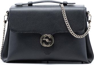 Gucci Pre-owned Gucci Medium Dollar Calf Interlocking G Satchel Ladies 510306 250981