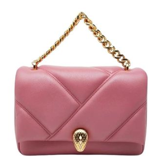 Bulgari Pre-owned Serpenti Cabochon Leder Keten Tas - Dames - Pre-owned - Roze - Maat: ONE Size Leer