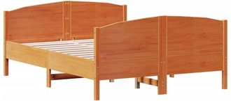 vidaXL Vidaxl - Cama Sin Colch&oacute;n Madera Maciza De Pino Marr&oacute;n Cera 160x200 Cm