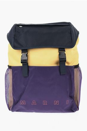 Marni Color Block Nylon Backpack with Printed Logo size One Size