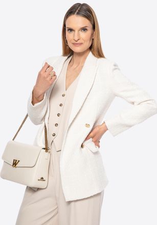 Wittchen Dames Leren Crossbody Tas met Decoratieve Sluiting, Cr&egrave;me