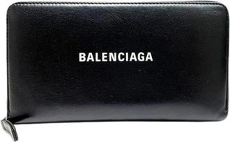 Balenciaga Pre-owned Wallets, female, Black, Size: ONE SIZE Pre-owned Everyday Leather Long Wallet