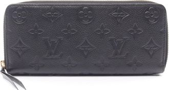 Louis Vuitton Black Noir Leather Long Wallet (Bi-Fold) (Pre-Owned)