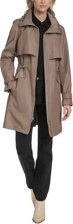 Cole Haan Stow Away Hood Zip Up Trench Coat