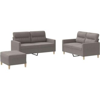 vidaXL Vidaxl - Juego De Sof&aacute;s Con Cojines 3 Piezas Tela Gris Taupe