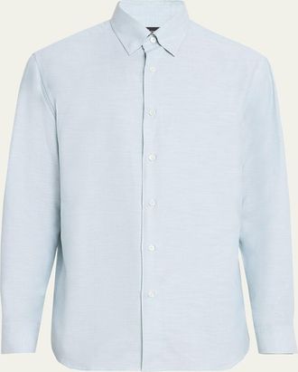 Brioni Mens Cotton Twill Sport Shirt