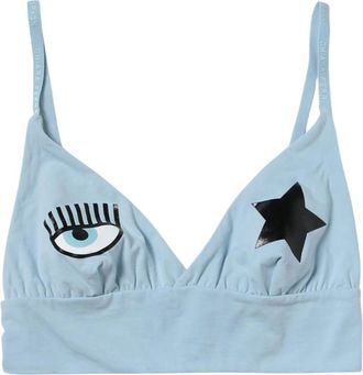 Chiara Ferragni Eye-Star Bralette voor vrouwen - Dames - BHs - Blauw - M - Katoen - Ondergoed