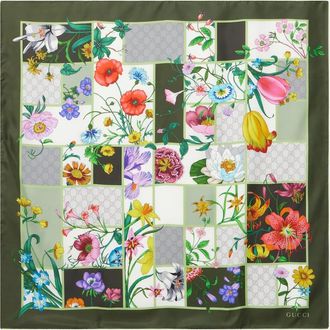 Gucci Sciarpa in twill di seta con stampa