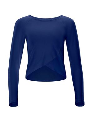 Winshape Langarmshirt WINSHAPE Cropped Functional Light and Soft, Damen, Gr. XXL, blau (dunkelblau), 85% Polyester, 15% Elasthan, Rundhals, Shirts Langarmshirt
