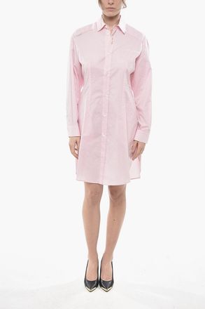 Marni Slim-Fit Poplin Shirt Dress with Embroidered Logo Marni