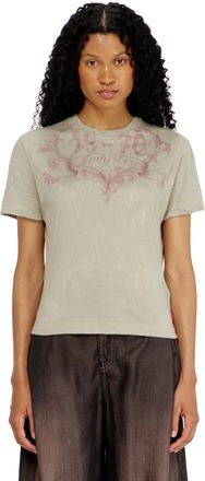 Diesel Cotton T-shirt with graphic print - T-Shirts - Woman - Multicolor