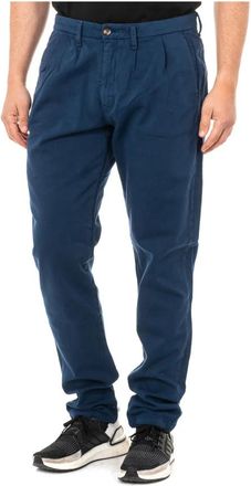 La Martina Marineblauwe Straight Cut Broek - Heren - Chinos - Blauw - W40 - Katoen - Broeken