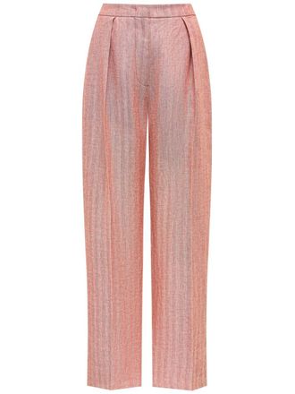 12 Storeez pressed-crease linen trousers - Red
