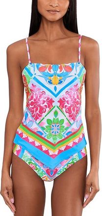 BECCA by Rebecca Virtue Mijas Casey Hankercheif Tankini Top Womens Swimwear : D-Cup, Nylon/Spandex