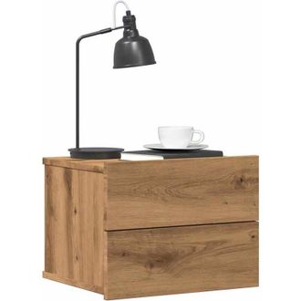 vidaXL Wall-mounted Bedside Cabinet Artisan Oak 40x32x30 cm Vidaxl