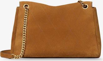 Tory Burch Womens Shoulder Bag Charlie Brown Suede
