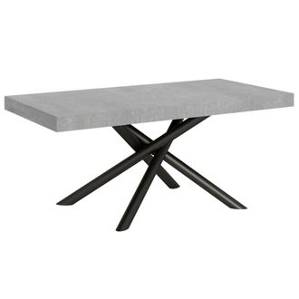 Itamoby Mesa extensible 90x180/284 cm efecto madera gris cemento, hierro
