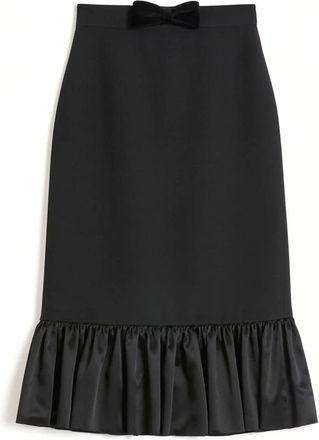 Valentino Garavani Crepe Couture Rok - Dames - Midirokken - Zwart - S - Wol - Rokken