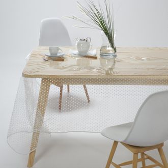 Sohome Tafelkleed in transparant PVC met stippenprint