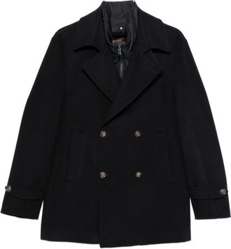 Barba Peacoat doppiopetto - Heren - Trenchcoats - Zwart - XL - Jassen