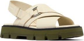 Sorel REIN CB Crisscross Sandal in Chalk/Utility Green at Nordstrom Rack, Size 10.5