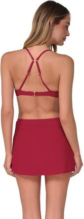 Swim Systems Bree Cover-up Mini Skirt in Cherry Pie Scrunch at Nordstrom, Size X-Small