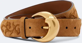 Etro Embroidered suede belt